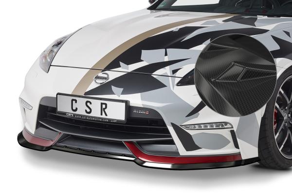 CSR Frontspoiler | Cup-Spoilerlippe mit ABE für Nissan 370Z Nismo CSL472-C Carbon Look Hochglanz (keine Lackierung erforderlich)