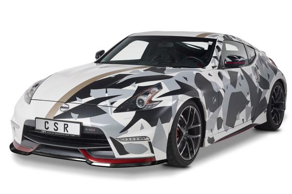 CSR Frontspoiler | Cup-Spoilerlippe mit ABE für Nissan 370Z Nismo CSL472-G Glossy schwarz Hochglanz (keine Lackierung erforderlich)