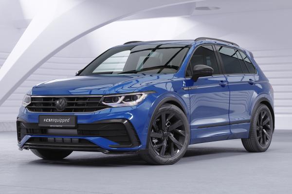 CSR Frontspoiler | Cup-Spoilerlippe mit ABE für VW Tiguan II (Typ AD1) R-Line CSL475-G Glossy schwarz Hochglanz (keine Lackierung erforderlich)