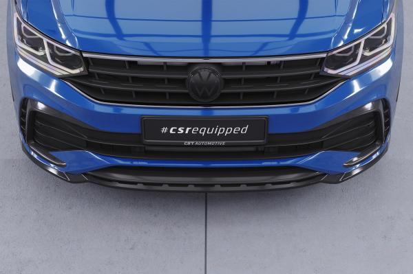 CSR Frontspoiler | Cup-Spoilerlippe mit ABE für VW Tiguan II (Typ AD1) R-Line CSL475-G Glossy schwarz Hochglanz (keine Lackierung erforderlich)