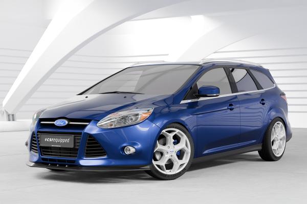 CSR Frontspoiler | Cup-Spoilerlippe mit ABE für Ford Focus MK3 Basis CSL477-S strukturiert schwarz matt (keine Lackierung erforderlich)