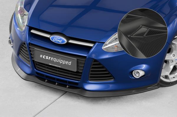 CSR Frontspoiler | Cup-Spoilerlippe mit ABE für Ford Focus MK3 Basis CSL477-C Carbon Look Hochglanz (keine Lackierung erforderlich)