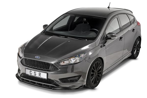 CSR Frontspoiler | Cup-Spoilerlippe mit ABE für Ford Focus MK3 ST-Line CSL478-C Carbon Look Hochglanz (keine Lackierung erforderlich)