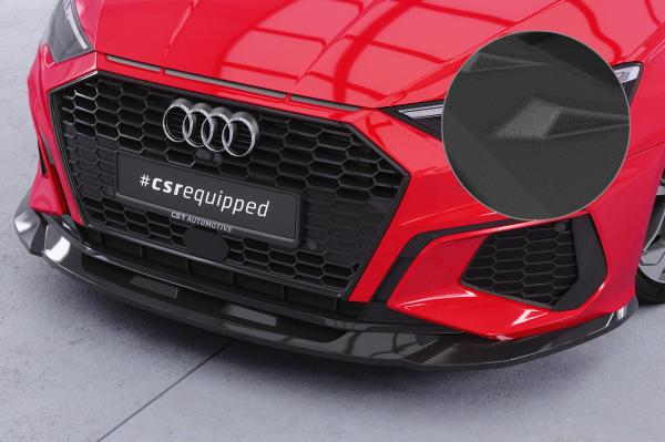 CSR Frontspoiler | Cup-Spoilerlippe mit ABE für Audi A3 8Y S-Line / S3 8Y CSL483-S strukturiert schwarz matt (keine Lackierung erforderlich)