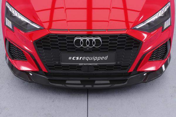 CSR Frontspoiler | Cup-Spoilerlippe mit ABE für Audi A3 8Y S-Line / S3 8Y CSL483-C Carbon Look Hochglanz (keine Lackierung erforderlich)
