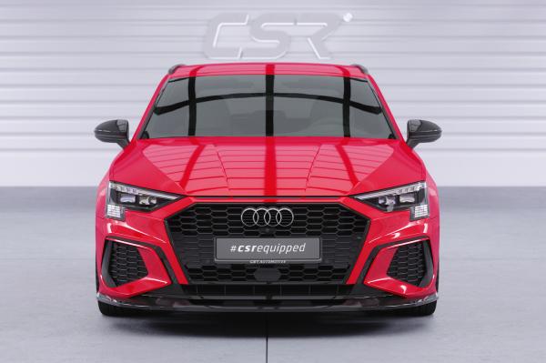 CSR Frontspoiler | Cup-Spoilerlippe mit ABE für Audi A3 8Y S-Line / S3 8Y CSL483-C Carbon Look Hochglanz (keine Lackierung erforderlich)