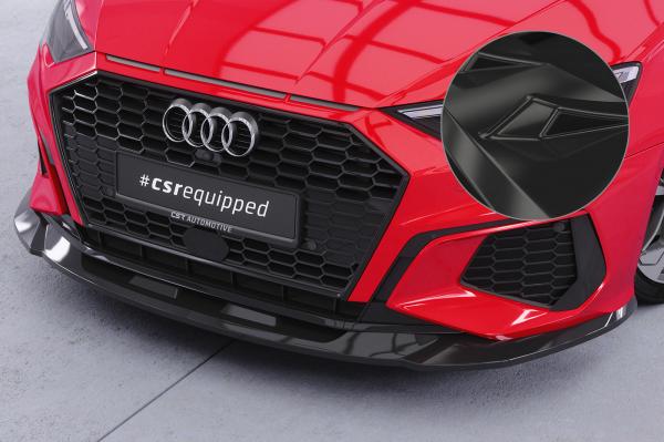 CSR Frontspoiler | Cup-Spoilerlippe mit ABE für Audi A3 8Y S-Line / S3 8Y CSL483-G Glossy schwarz Hochglanz (keine Lackierung erforderlich)