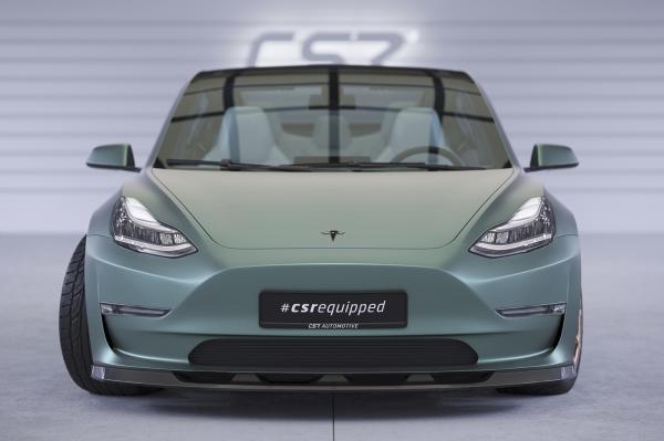 CSR Frontspoiler | Cup-Spoilerlippe mit ABE für Tesla Model 3 CSL484-C Carbon Look Hochglanz (keine Lackierung erforderlich)