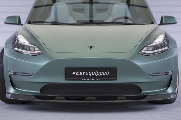 CSR Frontspoiler | Cup-Spoilerlippe mit ABE für Tesla Model 3 CSL484-C Carbon Look Hochglanz (keine Lackierung erforderlich)