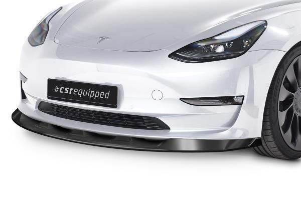 CSR Frontspoiler | Cup-Spoilerlippe mit ABE für Tesla Model 3 CSL484-C Carbon Look Hochglanz (keine Lackierung erforderlich)