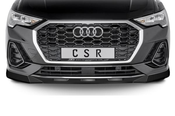 CSR Frontspoiler | Cup-Spoilerlippe mit ABE für Audi Q3 (Typ F3) Sportback CSL485-G Glossy schwarz Hochglanz (keine Lackierung erforderlich)