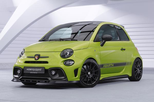 CSR Frontspoiler | Cup-Spoilerlippe mit ABE für Fiat 500 Abarth 595 CSL487-G Glossy schwarz Hochglanz (keine Lackierung erforderlich)
