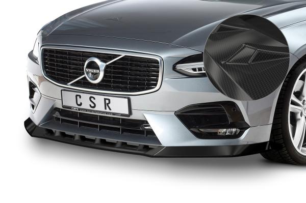 CSR Frontspoiler | Cup-Spoilerlippe mit ABE für Volvo S90 CSL488-C Carbon Look Hochglanz (keine Lackierung erforderlich)