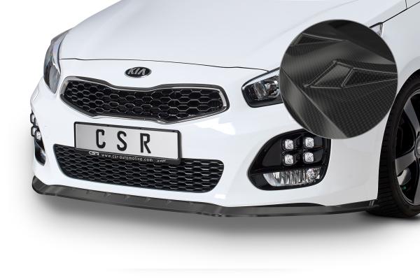 CSR Frontspoiler | Cup-Spoilerlippe mit ABE für KIA Ceed (JD) GT-Line CSL489-C Carbon Look Hochglanz (keine Lackierung erforderlich)