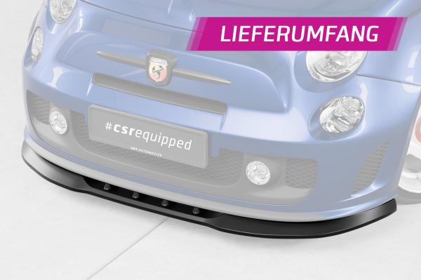 CSR Frontspoiler | Cup-Spoilerlippe mit ABE für Fiat 500 Abarth 595 CSL490-G Glossy schwarz Hochglanz (keine Lackierung erforderlich)