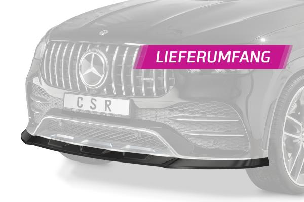 CSR Frontspoiler | Cup-Spoilerlippe mit ABE für Mercedes-Benz GLE C167 AMG-Line CSL492-C Carbon Look Hochglanz (keine Lackierung erforderlich)