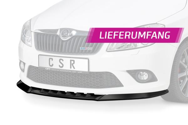 CSR Frontspoiler | Cup-Spoilerlippe mit ABE für Skoda Fabia 2 RS (Typ 5J) CSL493-L Lackierung erforderlich (unlackiert roh)