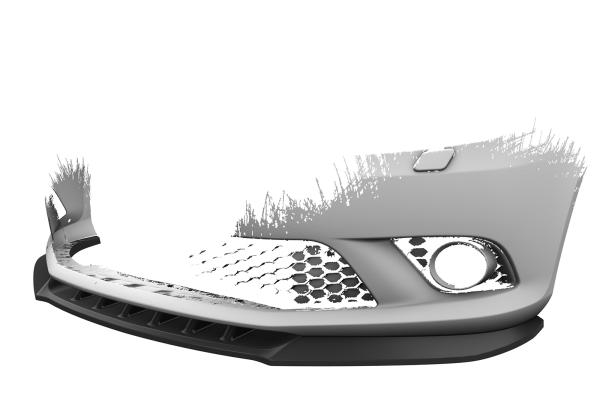 CSR Frontspoiler | Cup-Spoilerlippe mit ABE für Skoda Fabia 2 RS (Typ 5J) CSL493-L Lackierung erforderlich (unlackiert roh)
