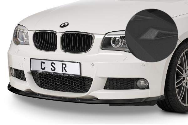 CSR Frontspoiler | Cup-Spoilerlippe mit ABE für BMW 1er E82 / E88 M-Paket CSL494-S strukturiert schwarz matt (keine Lackierung erforderlich)