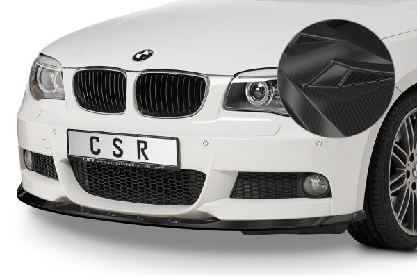 CSR Frontspoiler | Cup-Spoilerlippe mit ABE für BMW 1er E82 / E88 M-Paket CSL494-C Carbon Look Hochglanz (keine Lackierung erforderlich)