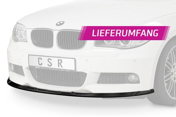 CSR Frontspoiler | Cup-Spoilerlippe mit ABE für BMW 1er E82 / E88 M-Paket CSL494-S strukturiert schwarz matt (keine Lackierung erforderlich)