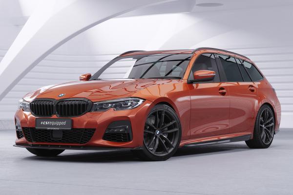 CSR Frontspoiler | Cup-Spoilerlippe mit ABE für BMW 3er (G20 / G21) CSL496-C Carbon Look Hochglanz (keine Lackierung erforderlich)