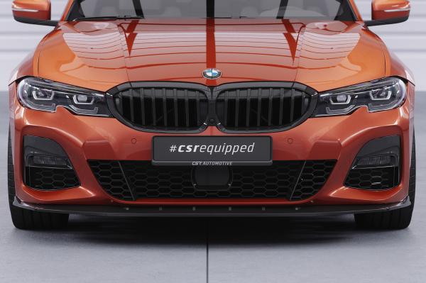 CSR Frontspoiler | Cup-Spoilerlippe mit ABE für BMW 3er (G20 / G21) CSL496-C Carbon Look Hochglanz (keine Lackierung erforderlich)
