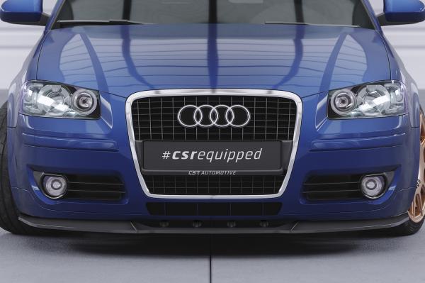 CSR Frontspoiler | Cup-Spoilerlippe mit ABE für Audi A3 (8P/8PA) CSL497-C Carbon Look Hochglanz (keine Lackierung erforderlich)