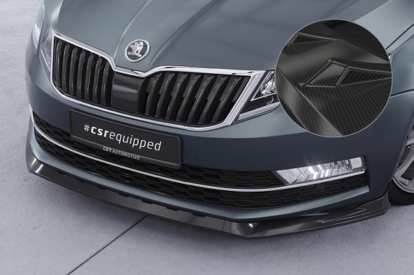 CSR Frontspoiler | Cup-Spoilerlippe mit ABE für Skoda Octavia 3 (Typ 5E) CSL499-C Carbon Look Hochglanz (keine Lackierung erforderlich)