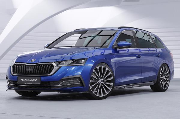 CSR Frontspoiler | Cup-Spoilerlippe mit ABE für Skoda Octavia 4 CSL501-G Glossy schwarz Hochglanz (keine Lackierung erforderlich)