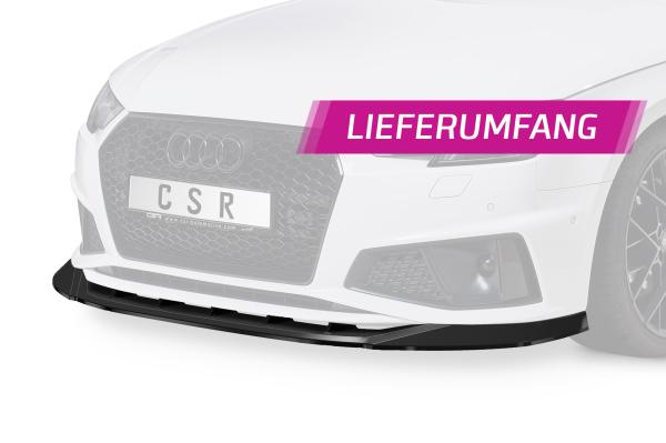 CSR Frontspoiler | Cup-Spoilerlippe mit ABE für Audi A4 B9 CSL503-G Glossy schwarz Hochglanz (keine Lackierung erforderlich)