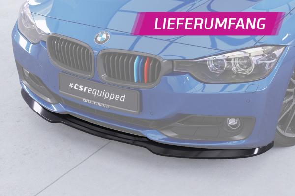 CSR Frontspoiler | Cup-Spoilerlippe mit ABE für BMW 3er (F30 / F31) CSL506-G Glossy schwarz Hochglanz (keine Lackierung erforderlich)