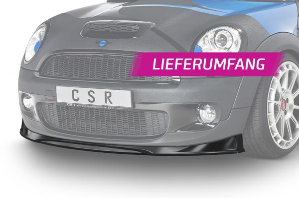 CSR Frontspoiler | Cup-Spoilerlippe mit ABE für Mini Cooper S  R56 CSL512-G Glossy schwarz Hochglanz (keine Lackierung erforderlich)