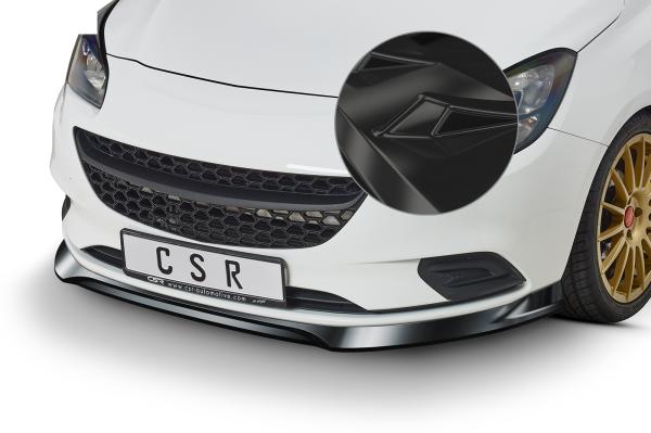 CSR Frontspoiler | Cup-Spoilerlippe mit ABE für Opel Corsa E CSL516-G Glossy schwarz Hochglanz (keine Lackierung erforderlich)