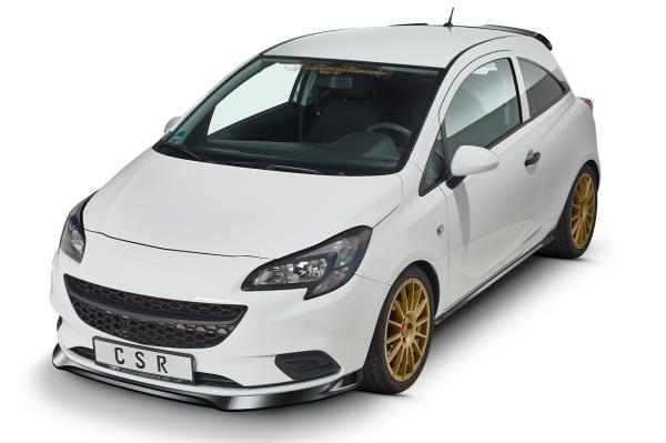 CSR Frontspoiler | Cup-Spoilerlippe mit ABE für Opel Corsa E CSL516-C Carbon Look Hochglanz (keine Lackierung erforderlich)