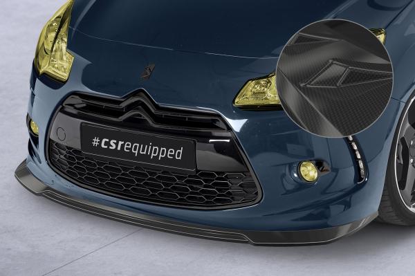 CSR Frontspoiler | Cup-Spoilerlippe mit ABE für Citroen DS3 CSL518-C Carbon Look Hochglanz (keine Lackierung erforderlich)
