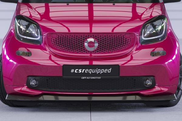 CSR Frontspoiler | Cup-Spoilerlippe mit ABE für Smart fortwo 453 CSL519-C Carbon Look Hochglanz (keine Lackierung erforderlich)