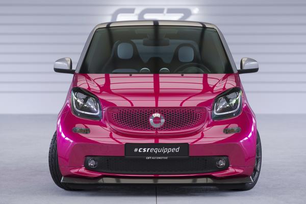 CSR Frontspoiler | Cup-Spoilerlippe mit ABE für Smart fortwo 453 CSL519-C Carbon Look Hochglanz (keine Lackierung erforderlich)