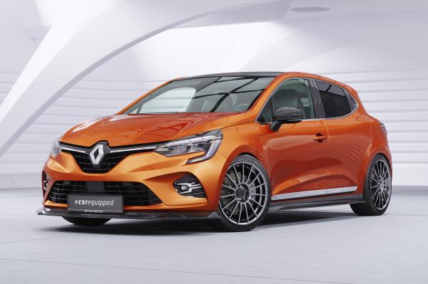 CSR Frontspoiler | Cup-Spoilerlippe mit ABE für Renault Clio V CSL520-G Glossy schwarz Hochglanz (keine Lackierung erforderlich)