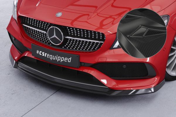 CSR Frontspoiler | Cup-Spoilerlippe mit ABE für Mercedes-Benz CLA 117 AMG-Line CSL522-C Carbon Look Hochglanz (keine Lackierung erforderlich)