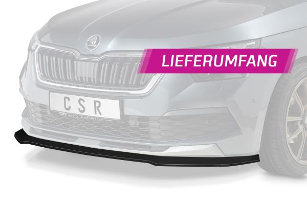 CSR Frontspoiler | Cup-Spoilerlippe mit ABE für Skoda Kamiq CSL527-G Glossy schwarz Hochglanz (keine Lackierung erforderlich)