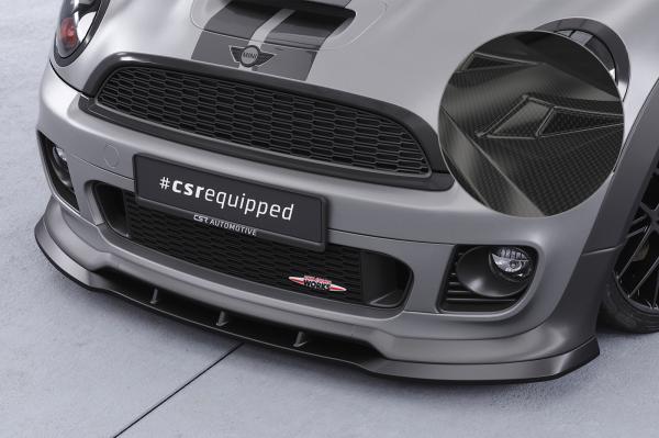 CSR Frontspoiler | Cup-Spoilerlippe mit ABE für Mini Cooper Coupe JCW (R58/R59) CSL529-C Carbon Look Hochglanz (keine Lackierung erforderlich)