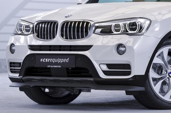 CSR Frontspoiler | Cup-Spoilerlippe mit ABE für BMW X3 (F25) LCI CSL532-G Glossy schwarz Hochglanz (keine Lackierung erforderlich)