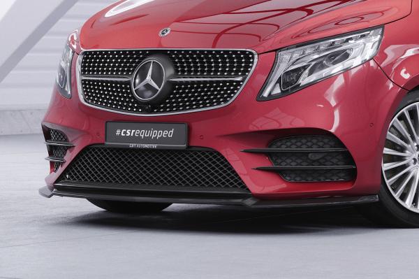 CSR Frontspoiler | Cup-Spoilerlippe mit ABE für Mercedes-Benz V-Klasse 447 AMG-Line CSL545-G Glossy schwarz Hochglanz (keine Lackierung erforderlich)