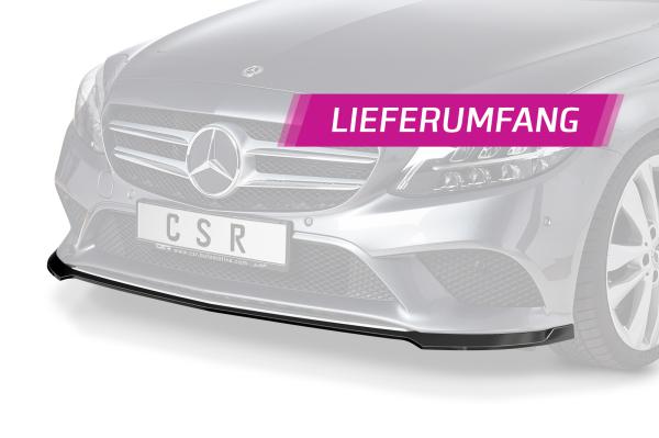 CSR Frontspoiler | Cup-Spoilerlippe mit ABE für Mercedes-Benz C-Klasse W205 CSL546-G Glossy schwarz Hochglanz (keine Lackierung erforderlich)