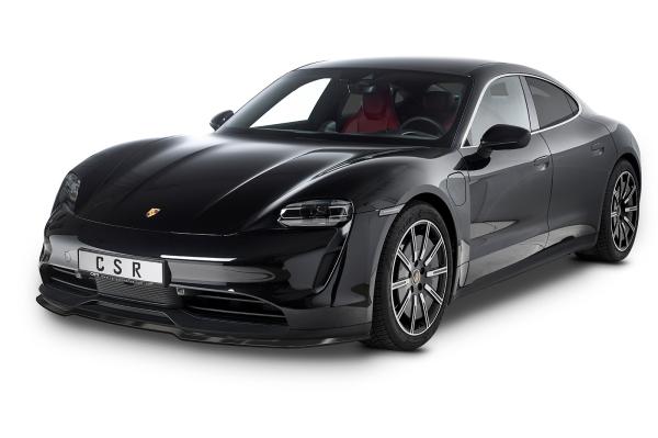 CSR Frontspoiler | Cup-Spoilerlippe mit ABE für Porsche Taycan / Taycan 4S CSL549-G Glossy schwarz Hochglanz (keine Lackierung erforderlich)