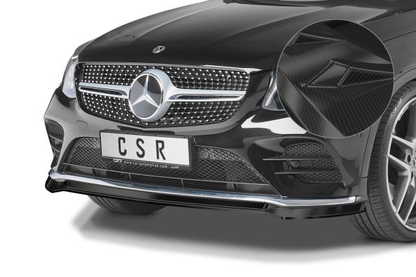 CSR Frontspoiler | Cup-Spoilerlippe mit ABE für Mercedes-Benz GLC (X253/C253) AMG-Line CSL552-C Carbon Look Hochglanz (keine Lackierung erforderlich)