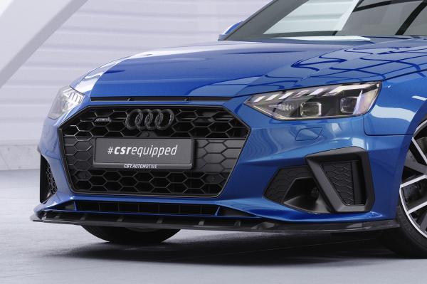 CSR Frontspoiler | Cup-Spoilerlippe mit ABE für Audi A4 / S4 B9 (8W) CSL561-C Carbon Look Hochglanz (keine Lackierung erforderlich)