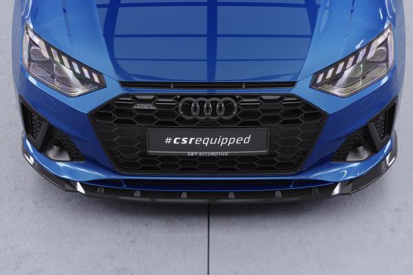 CSR Frontspoiler | Cup-Spoilerlippe mit ABE für Audi A4 / S4 B9 (8W) CSL561-C Carbon Look Hochglanz (keine Lackierung erforderlich)