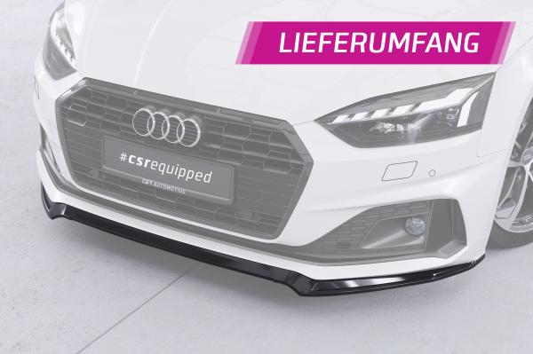 CSR Frontspoiler | Cup-Spoilerlippe mit ABE für Audi A5 F5  Basis / Advanced CSL562-S strukturiert schwarz matt (keine Lackierung erforderlich)